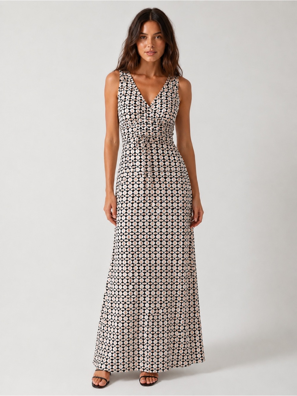 Princess Polly V-Neck Geometric Maxi Dress